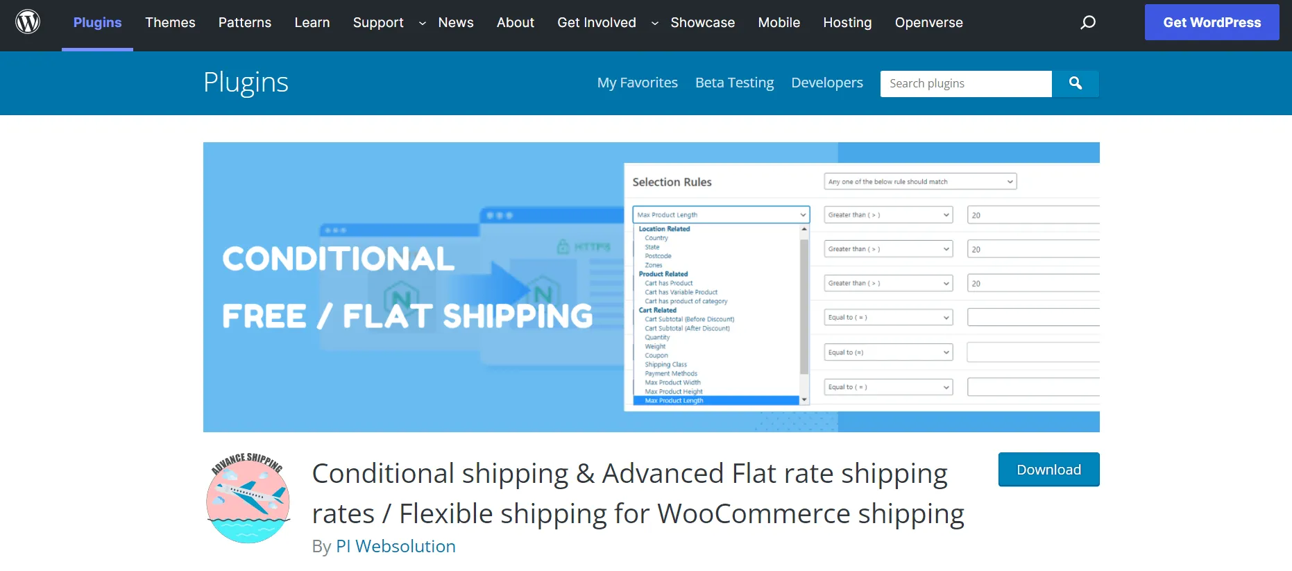 Conditional shipping & Advanced Flat rate shipping rates 